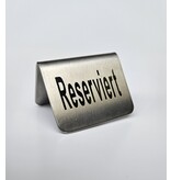 Tafelbord RVS met Duitse gravering 'Reserviert' 53x40 mm