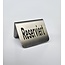 Tafelbord RVS met Duitse gravering 'Reserviert' 53x40 mm