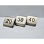 CombiCraft Tafelnummers van RVS 53x40 mm - 1 set van 36 bordjes met de nummers 14 t/m 40