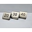 Tafelnummers van RVS 53x40 mm - 1 set van 36 bordjes met de nummers 14 t/m 40