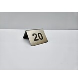 Tafelnummers van RVS 53x40 mm - 1 set van 36 bordjes met de nummers 14 t/m 40