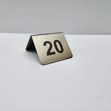 Tafelnummers van RVS 53x40 mm - 1 set van 36 bordjes met de nummers 14 t/m 40