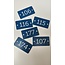 Acrylaat nummerplaatjes met gravering en 2 schroefgaten, getallen 1 t/m 200 in het blauw - 1 set