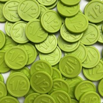 Restpartij kleine plastic consumptiemunten 1/2 groen