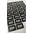 CombiCraft Acrylaat nummerplaatjes zwart met witte gravering 50x35mm, nummers 001 tot 030  met tape - per set
