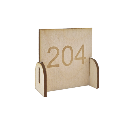 Tafelnummer Carnet in houtlook van 60x60x3mm - per 1 stuk