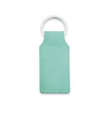 Blanco leren sleutelhanger rechthoek 33x70mm - per 1 stuk