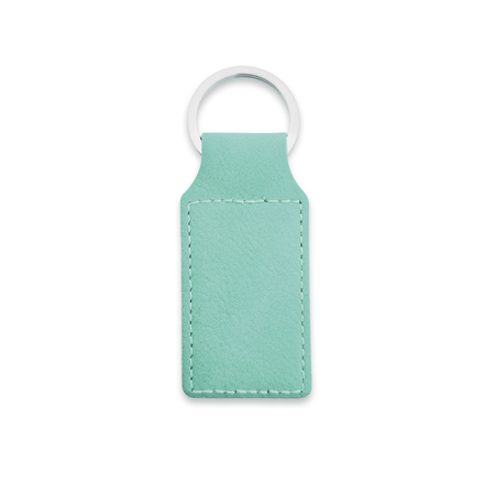 Blanco leren sleutelhanger rechthoek 33x70mm - per 1 stuk