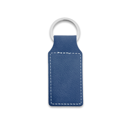 Blanco leren sleutelhanger rechthoek 33x70mm - per 1 stuk