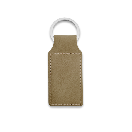 Blanco leren sleutelhanger rechthoek 33x70mm - per 1 stuk