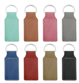 Blanco leren sleutellabel rechthoek 33x70mm - per 1 stuk