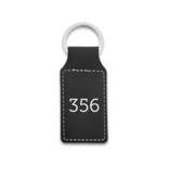 Leren sleutellabel met nummer rechthoek 33x70mm - per 1 stuk