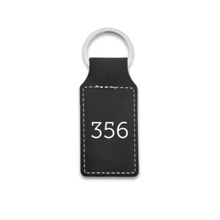 Leren sleutellabel met nummer rechthoek 33x70mm - per 1 stuk