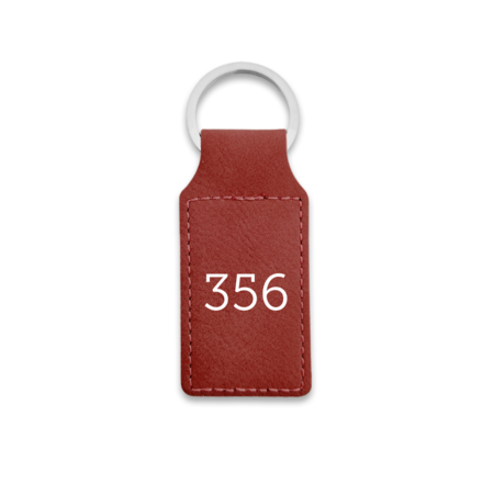 Leren sleutellabel met nummer rechthoek 33x70mm - per 1 stuk
