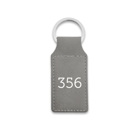 Leren sleutellabel met nummer rechthoek 33x70mm - per 1 stuk