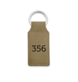 Leren sleutellabel met nummer rechthoek 33x70mm - per 1 stuk