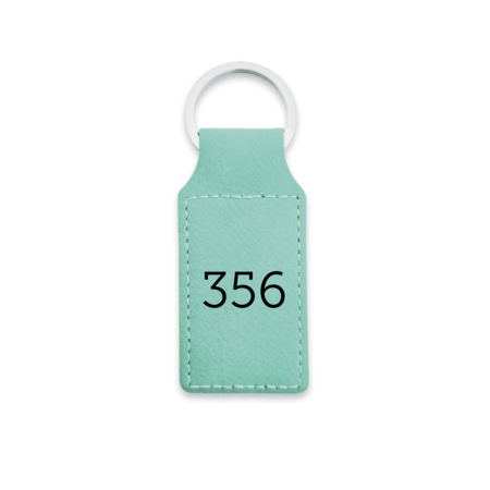 Leren sleutellabel met nummer rechthoek 33x70mm - per 1 stuk