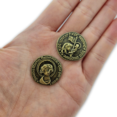CombiCraft Replica Middeleeuwse Munt goudkleurig, een in brons gegoten munt, ca. Ø24 mm doorsnede - 100 stuks