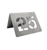 Tafelnummer van RVS in zilver met uitgesneden nummers 75x56x1mm - per 1 stuk