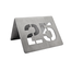Tafelnummer van RVS in zilver met uitgesneden nummers 75x56x1mm - per 1 stuk