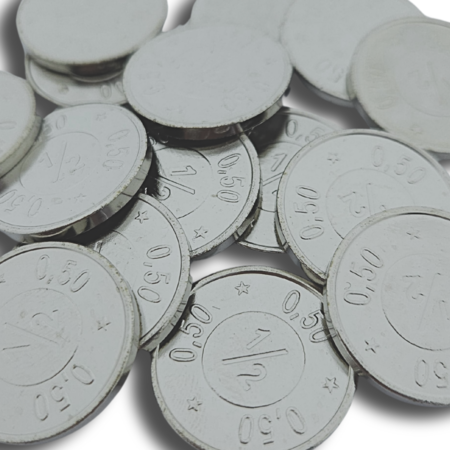 CombiCraft Staal vernikkelde automaat munt in formaat van € 0,50 munt voor winkelwagens - 100 stuks