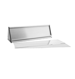 Bureau naambordje Prestige aluminium met papierinleg in zilverkleurig 245x77mm - per 1 stuk