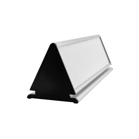Bureau naambordje Prestige aluminium met papierinleg in zilverkleurig 245x77mm - per 1 stuk