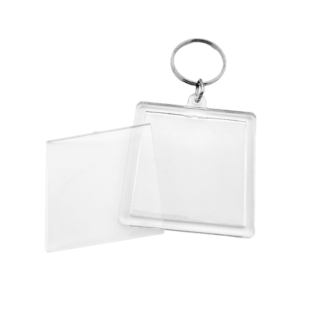 Plexiglas sleutelhanger blanco vierkant 50x50mm - per 1 stuk