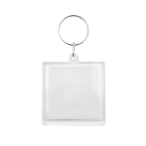 Blanco plexiglas sleutelhanger vierkant