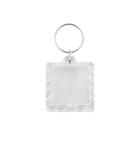 CombiCraft Plexiglas sleutelhanger blanco vierkant geribbeld 39x39mm - per 1 stuk