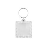 Plexiglas sleutelhanger blanco vierkant geribbeld 39x39mm - per 1 stuk