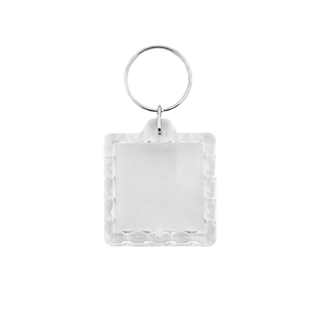 CombiCraft Plexiglas sleutelhanger blanco vierkant geribbeld 39x39mm - per 1 stuk