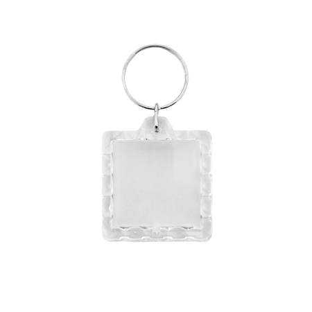 Plexiglas sleutelhanger blanco vierkant geribbeld 39x39mm - per 1 stuk