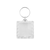 Blanco plexiglas sleutelhanger vierkant geribbeld