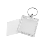 CombiCraft Plexiglas sleutelhanger blanco vierkant geribbeld 39x39mm - per 1 stuk