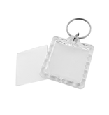 Plexiglas sleutelhanger blanco vierkant geribbeld 39x39mm - per 1 stuk