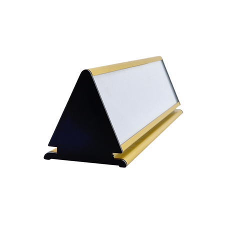 CombiCraft Bureau naambordje Prestige aluminium met papierinleg in goudkleurig 245x77mm - per 1 stuk