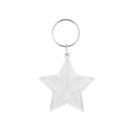 Plexiglas sleutelhanger blanco ster 50x41mm - per 1 stuk