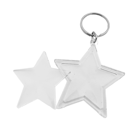 Plexiglas sleutelhanger blanco ster 50x41mm - per 1 stuk