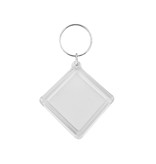 Plexiglas sleutelhanger blanco ruit klein 48x48mm - per 1 stuk