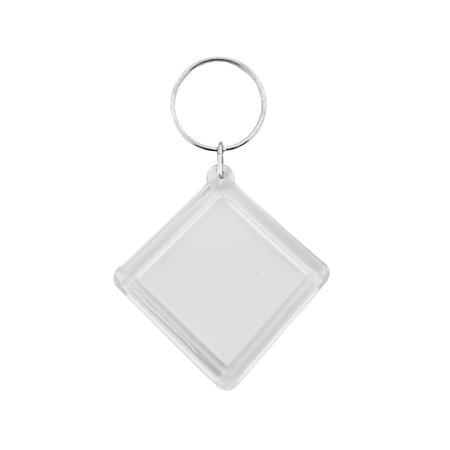 Plexiglas sleutelhanger blanco ruit klein 48x48mm - per 1 stuk