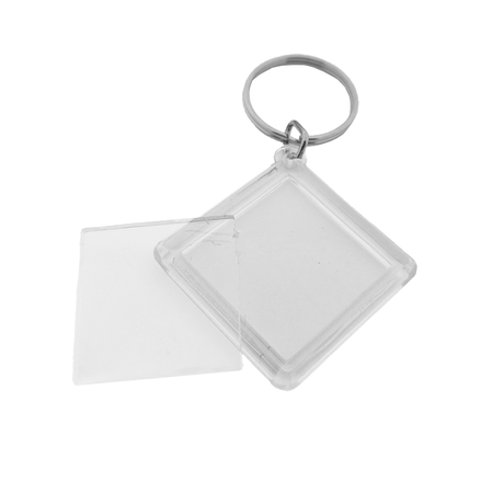 Plexiglas sleutelhanger blanco ruit klein 48x48mm - per 1 stuk