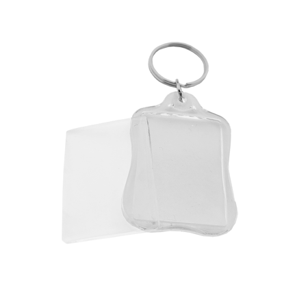 Plexiglas sleutelhanger blanco rechthoek retro 32x43mm - per 1 stuk