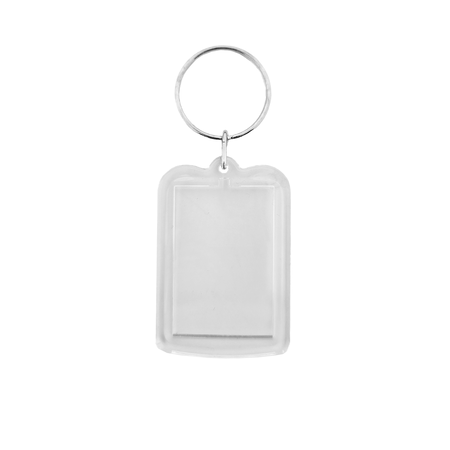 Plexiglas sleutelhanger blanco rechthoek middel 33x42mm - per 1 stuk