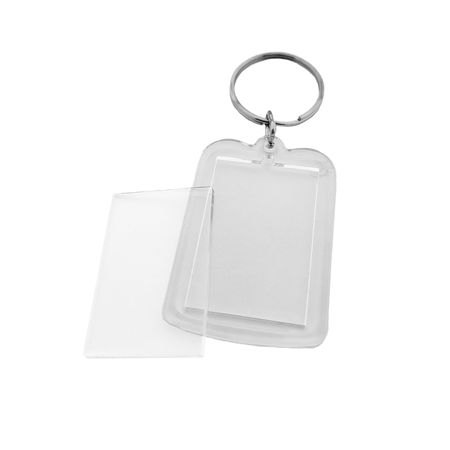 Plexiglas sleutelhanger blanco rechthoek middel 33x42mm - per 1 stuk