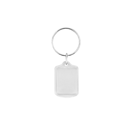 Plexiglas sleutelhanger blanco rechthoek klein 21x28mm - per 1 stuk
