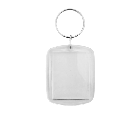Plexiglas sleutelhanger blanco rechthoek groot 41x52mm - per 1 stuk