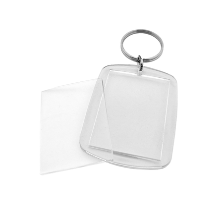 Plexiglas sleutelhanger blanco rechthoek groot 41x52mm - per 1 stuk
