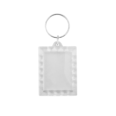 Plexiglas sleutelhanger blanco rechthoek geribbeld 38x50mm - per 1 stuk