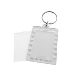 CombiCraft Plexiglas sleutelhanger blanco rechthoek geribbeld 38x50mm - per 1 stuk